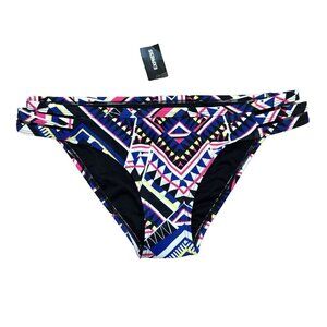 EXPRESS Geo Print Strappy Cheeky Bikini Swim Bottom Size Medium